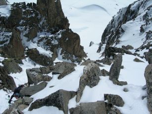Col du Passon Aufstieg - Grands Montets - zum Schluss noch eine steile Rinne
